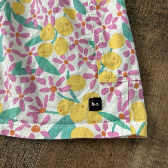 TEA COLLECTION Dress Flutter Sleeve Pocket Dress Girls Size 5 Yellow Floral - Picture 6 of 7